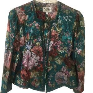 Vintage Nah Nah Collection Size 16 Floral Jacket/Blazer Beautiful Bric Brac